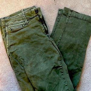 GAP long khaki pants dark green straight fit 31X30